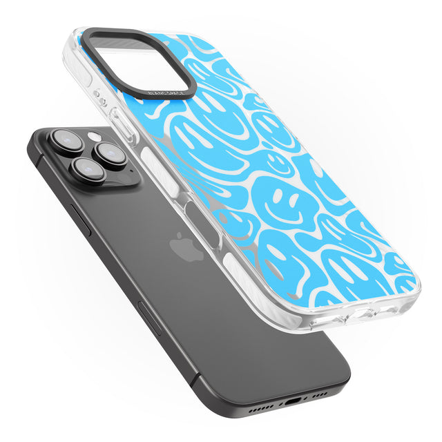 iPhone 16 Pro Max Blue Acid Faces Black Impact Phone Case