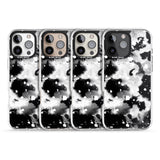 iPhone 16 Pro Max Black & White Acid Wash Tie-Dye Pattern Black Impact Phone Case