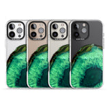 iPhone 16 Pro Max Emerald Green Gemstone Crystal Clear Design Black Impact Phone Case