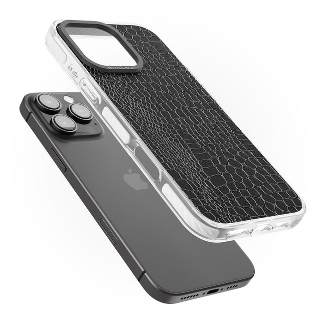 iPhone 16 Pro Max Black Snakeskin Black Impact Phone Case