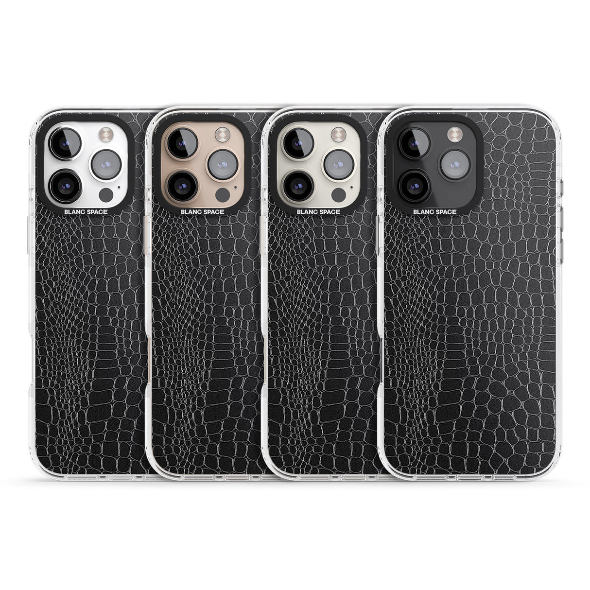 iPhone 16 Pro Max Black Snakeskin Black Impact Phone Case