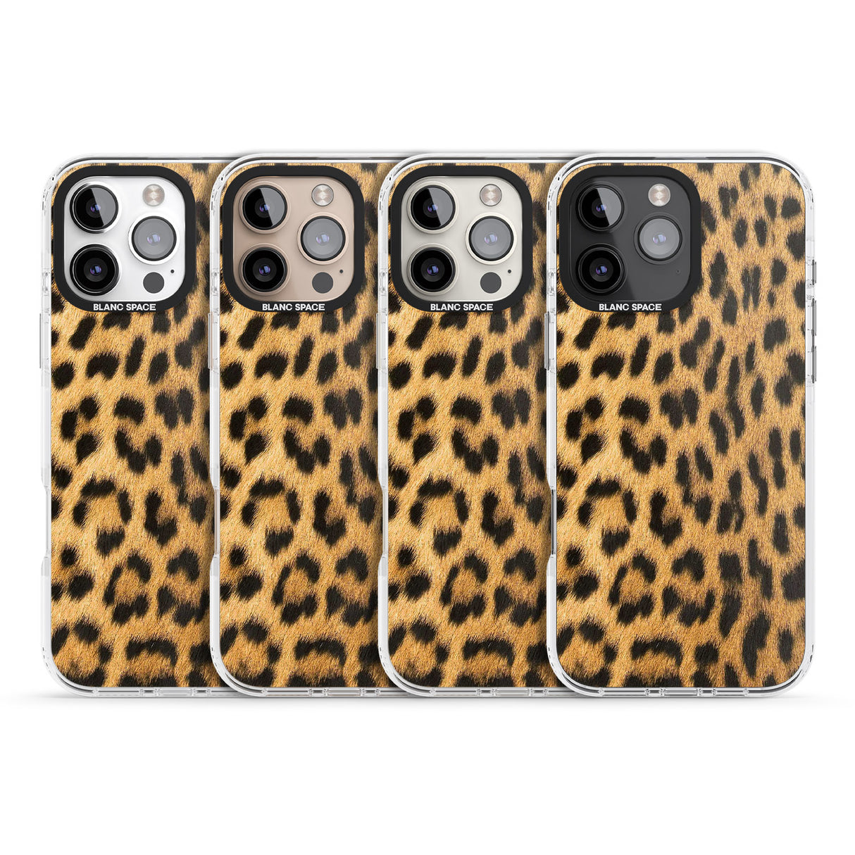 iPhone 16 Pro Max Designer Fashion Gold Leopard Print Black Impact Phone Case