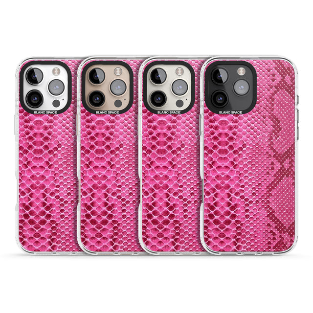 iPhone 16 Pro Max Pink Snakeskin Black Impact Phone Case