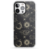 iPhone 16 Pro Max Large Suns, Moons & Clouds Astrological Black Impact Phone Case