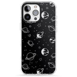 iPhone 16 Pro Max Cosmic Outer Space Design Clear on Black Black Impact Phone Case