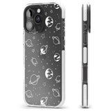 iPhone 16 Pro Max Cosmic Outer Space Design White on Clear Black Impact Phone Case