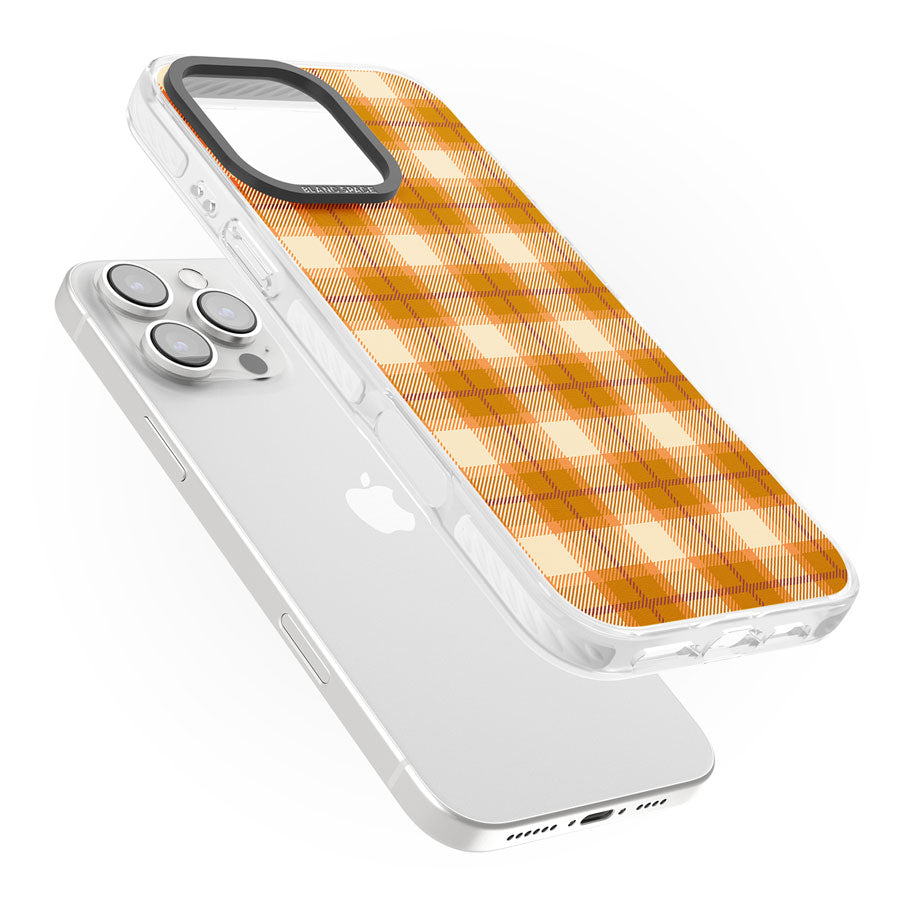 Pumpkin Plaid Impact Phone Case for iPhone 16 Pro, iPhone 16 Pro Max