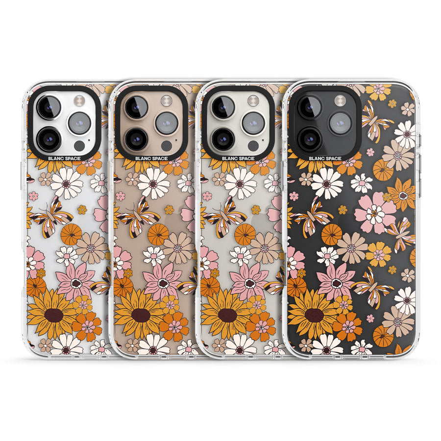 Butterfly & Bloom Autumn Floral Impact Phone Case for iPhone 16 Pro, iPhone 16 Pro Max