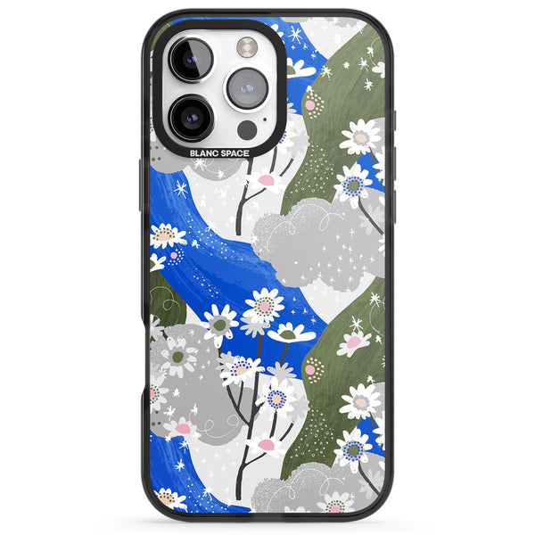 Blue & Grey Daisies Pattern
