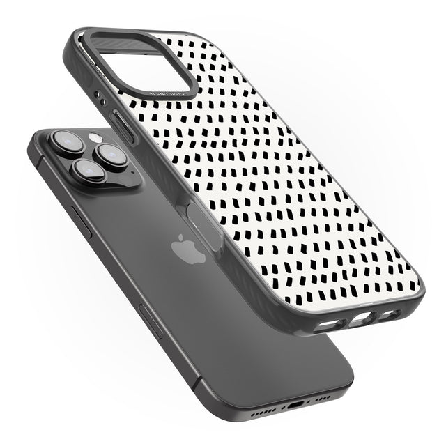 iPhone 16 Pro Max Hand Drawn Lines Pattern Black Impact Phone Case