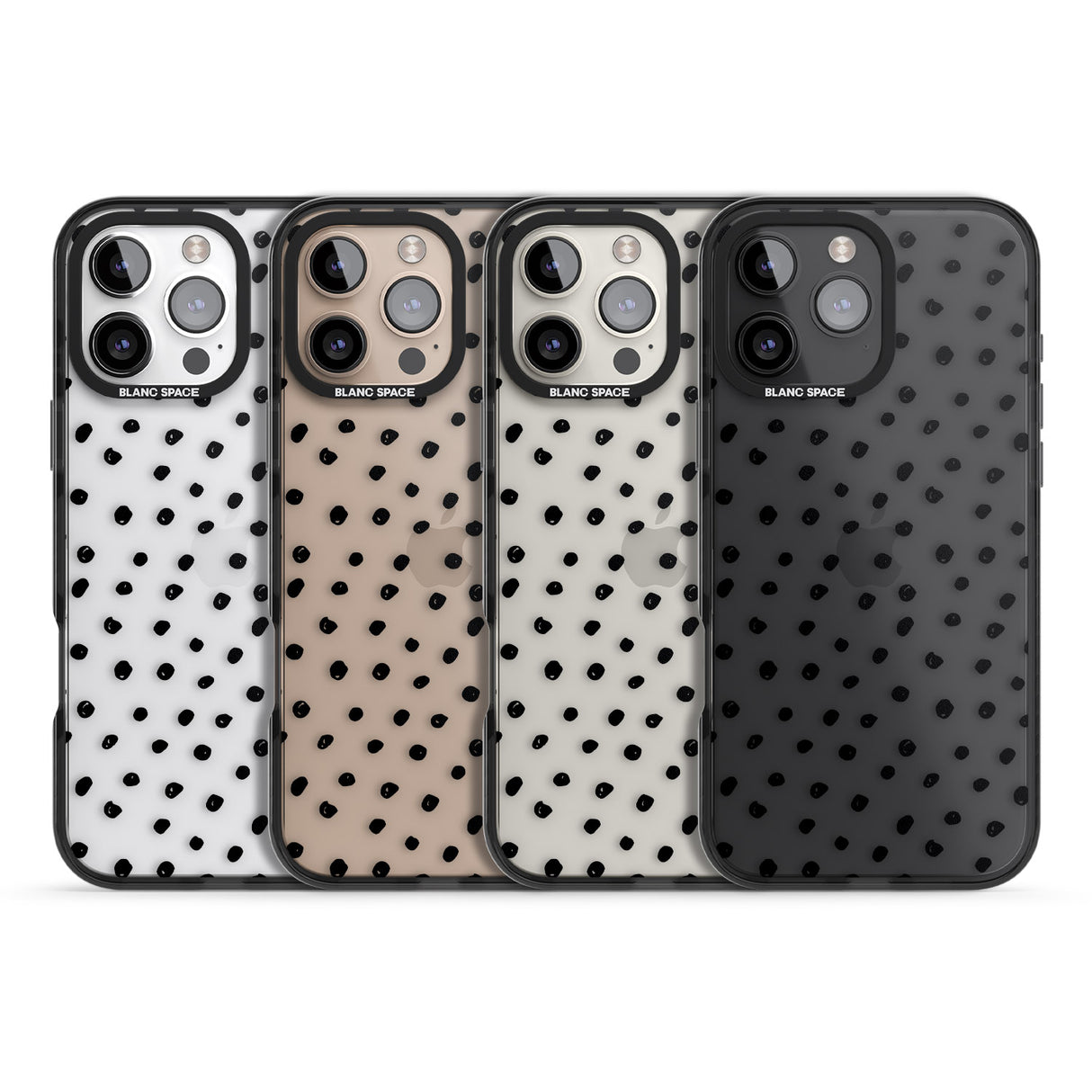 iPhone 16 Pro Max Messy Black Dot Pattern Black Impact Phone Case