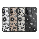 Butterflies & Suns Black Impact Phone Case for iPhone 16 Pro, iPhone 16 Pro Max