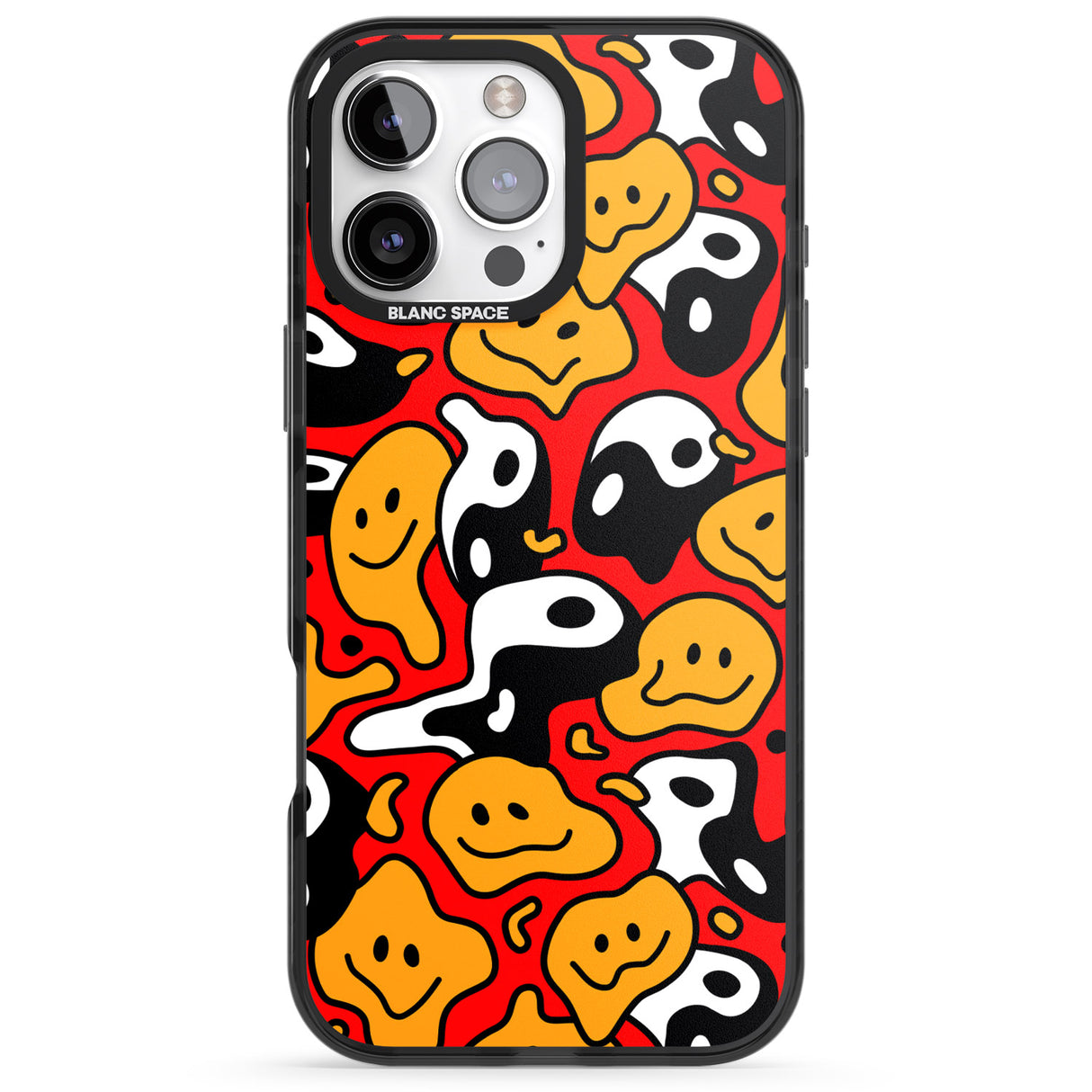 iPhone 16 Pro Max Yin Yang Acid Face Black Impact Phone Case