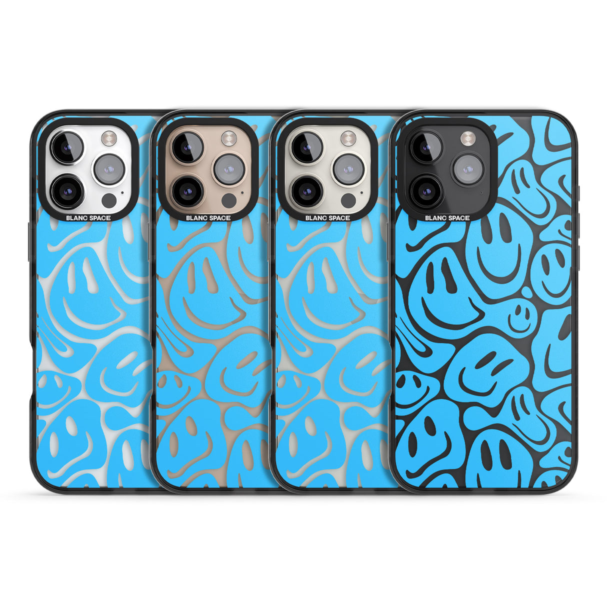 iPhone 16 Pro Max Blue Acid Faces Black Impact Phone Case