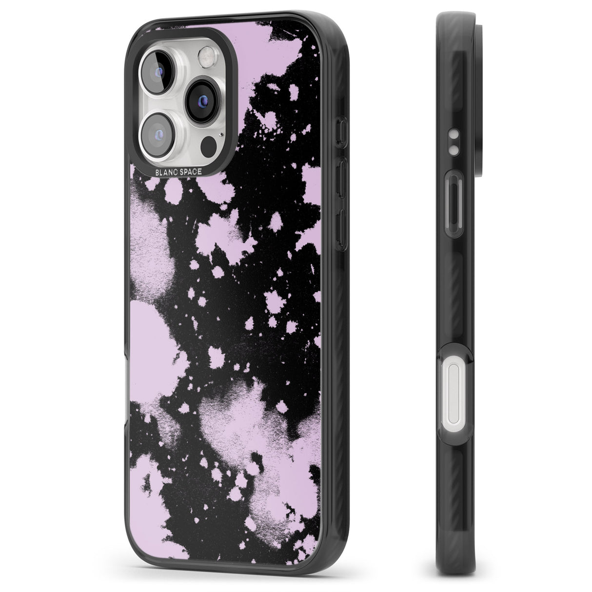 iPhone 16 Pro Max Pink & Black Acid Wash Tie-Dye Black Impact Phone Case