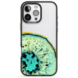 iPhone 16 Pro Max Turquoise & Green Gemstone Crystal Clear Design Black Impact Phone Case