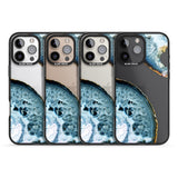 iPhone 16 Pro Max Blue, White & Yellow Agate Gemstone Black Impact Phone Case