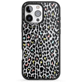 iPhone 16 Pro Max Mixed Pastels Leopard Print - Transparent Black Impact Phone Case