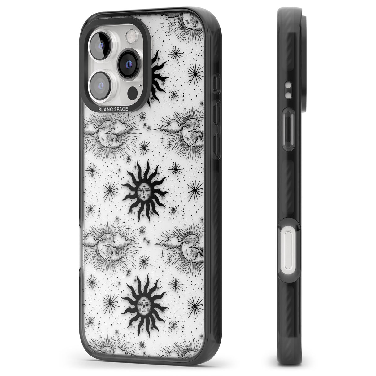 iPhone 16 Pro Max Suns & Clouds Vintage Astrological Black Impact Phone Case