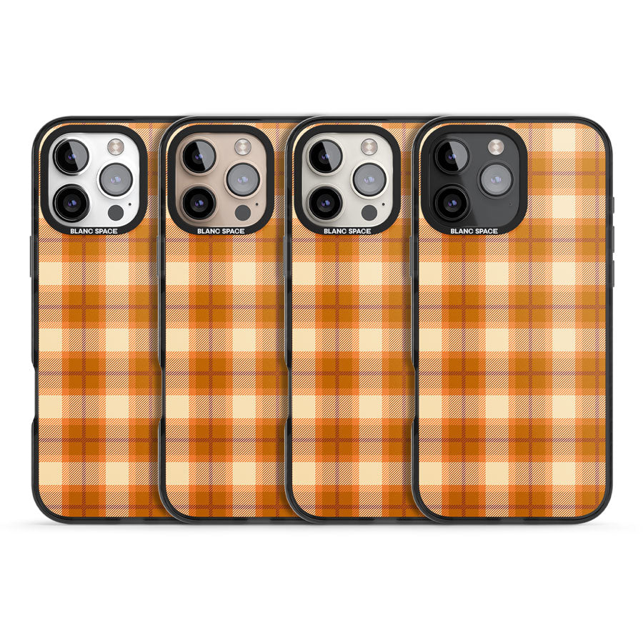 Pumpkin Plaid Black Impact Phone Case for iPhone 16 Pro, iPhone 16 Pro Max