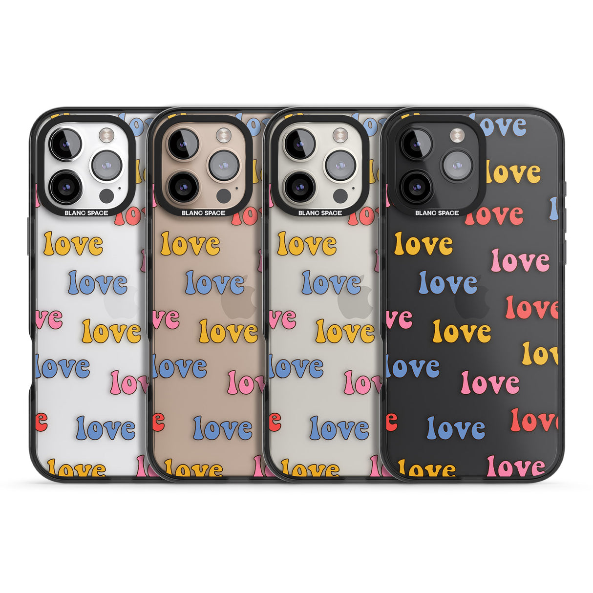 iPhone 16 Love Pattern Clear Impact Phone Case