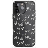 iPhone 16 Pro Max Free the boob (White) Black Impact Phone Case