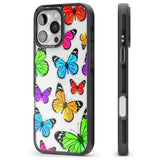 iPhone 16 Pro Max Vibrant Butterflies Black Impact Phone Case