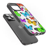 iPhone 16 Pro Max Vibrant Butterflies Black Impact Phone Case