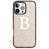 iPhone 16 Pro Max Personalised Subtle Monogram Abstract Floral Black Impact Phone Case