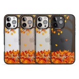 iPhone 16 Pro Max Personalised Autumn Leaves Black Impact Phone Case