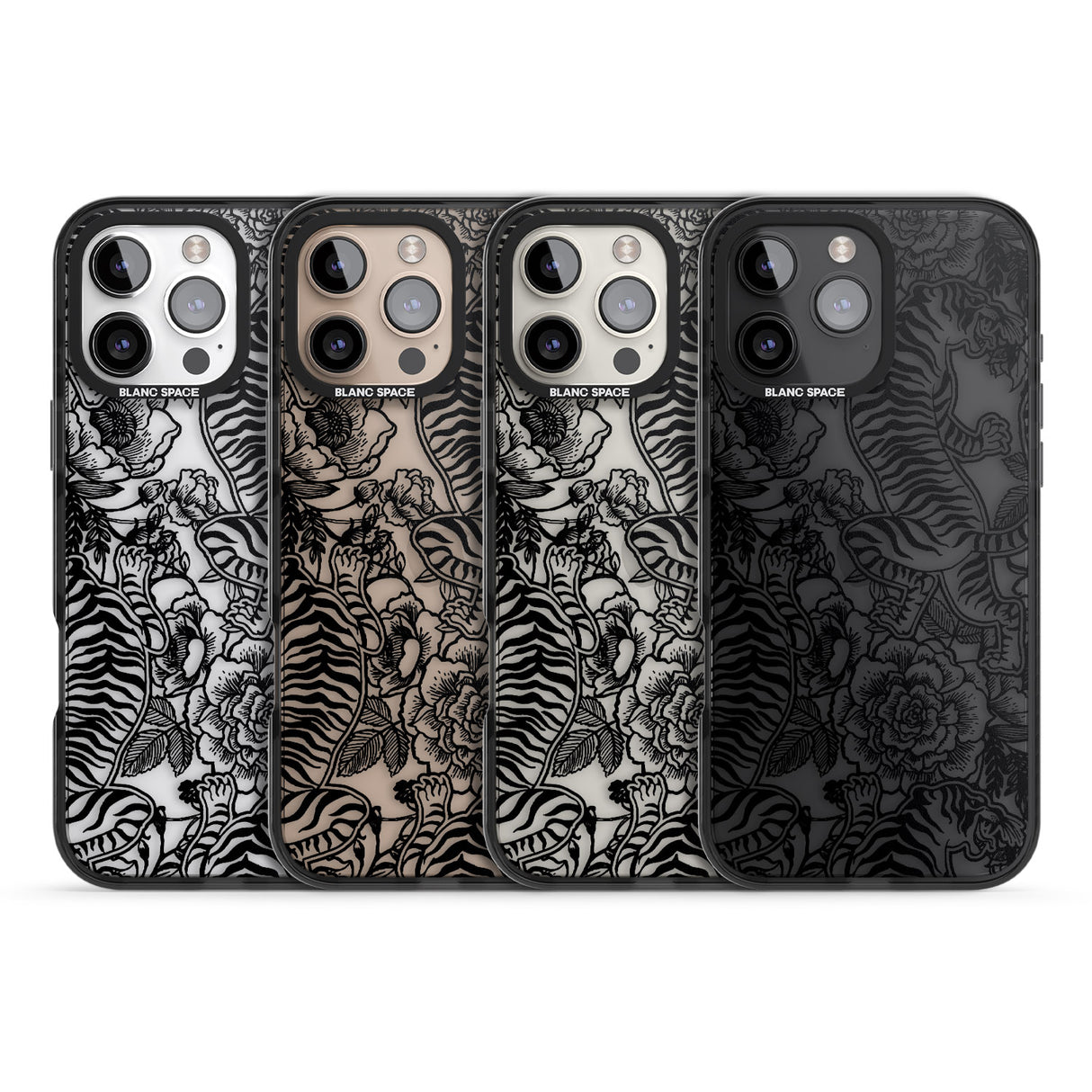 iPhone 16 Pro Max Personalised Chinese Tiger Pattern Black Impact Phone Case