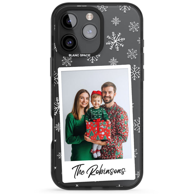 Personalised Snowflake Photo Black Impact Phone Case for iPhone 16 Pro, iPhone 16 Pro Max