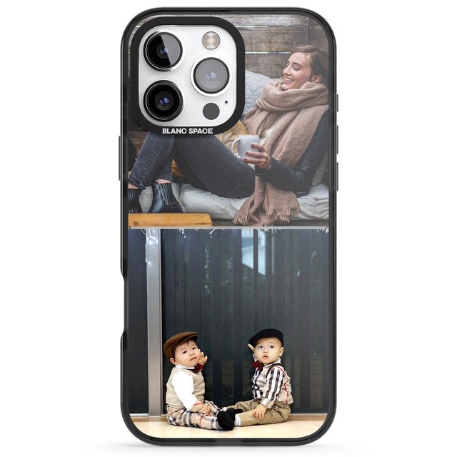 iPhone 16 Pro Max Personalised 2 Photo Grid Black Impact Phone Case