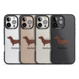 iPhone 16 Pro Max Personalised Hand Painted Sausage Dog Black Impact Phone Case