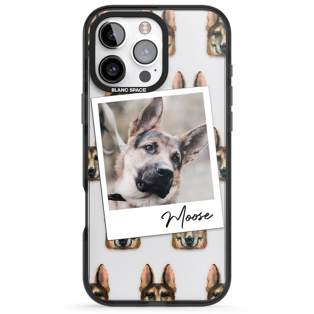 iPhone 16 Pro Max Personalised German Shepherd - Dog Photo Black Impact Phone Case