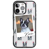 iPhone 16 Pro Max Personalised French Bulldog, Black & White - Dog Photo Black Impact Phone Case