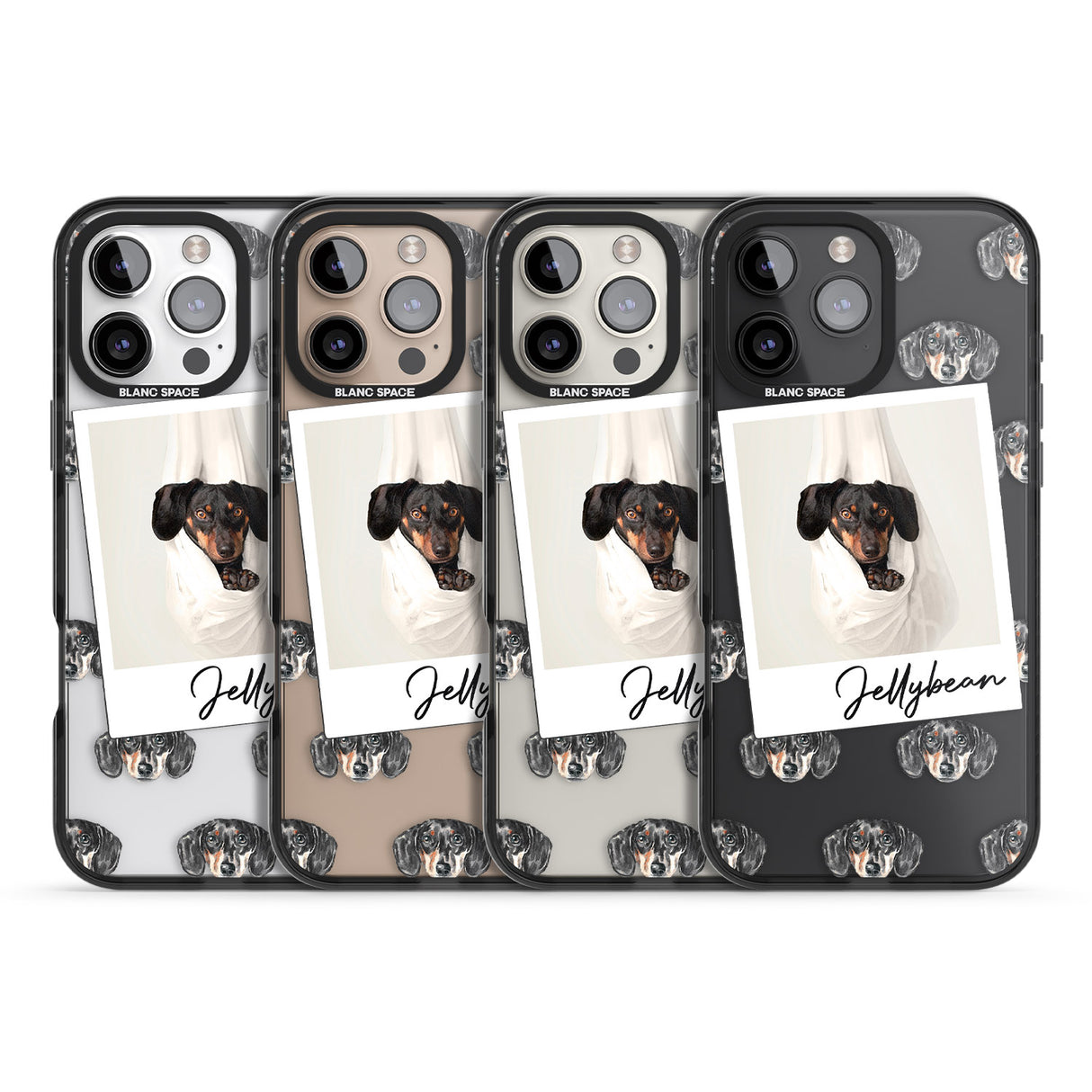 iPhone 16 Pro Max Personalised Dachshund, Black- Dog Photo Black Impact Phone Case