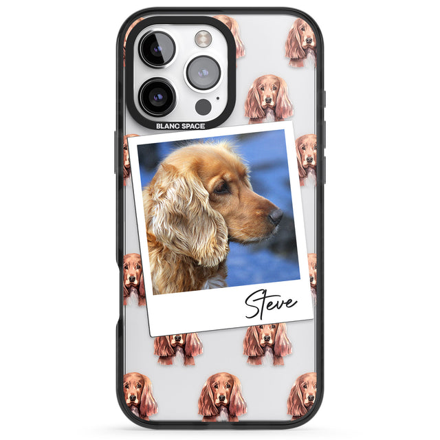 iPhone 16 Pro Max Personalised Cocker Spaniel - Dog Photo Black Impact Phone Case