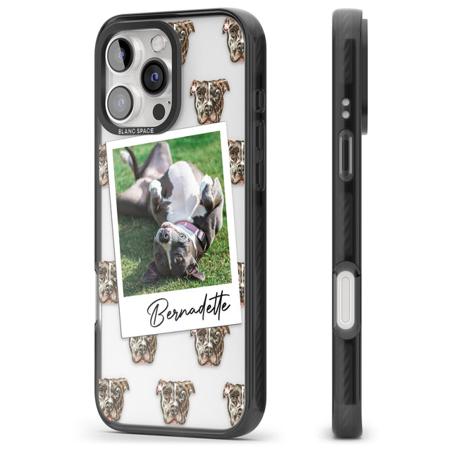 iPhone 16 Pro Max Personalised Staffordshire Bull Terrier - Dog Photo Black Impact Phone Case