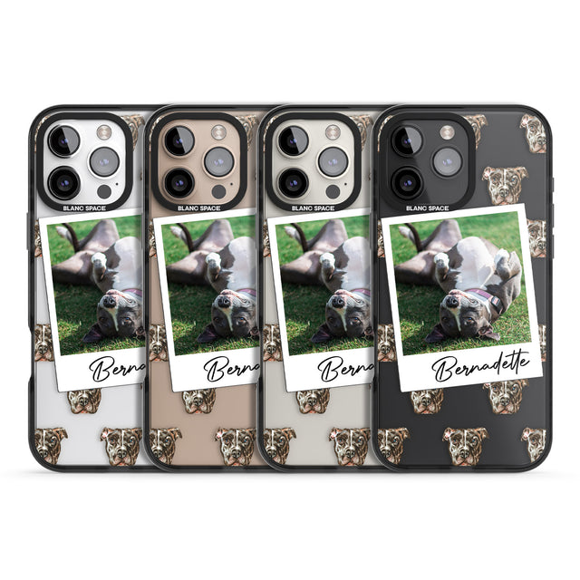 iPhone 16 Pro Max Personalised Staffordshire Bull Terrier - Dog Photo Black Impact Phone Case