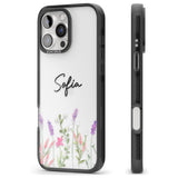 Personalised Lavender Wildflowers Black Impact Phone Case for iPhone 16 Pro, iPhone 16 Pro Max