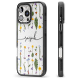 iPhone 16 Pro Max Personalised Wildflower Floral Black Impact Phone Case