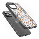 iPhone 16 Pro Max Personalised Autumn Leaves Pattern Black Impact Phone Case