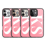 iPhone 16 Pro Max Personalised White & Pink Letters Black Impact Phone Case