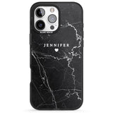 iPhone 16 Pro Max Personalised Black Marble 2 Black Impact Phone Case