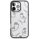 iPhone 16 Pro Max Personalised Abstract Faces Black Impact Phone Case