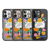 iPhone 16 Pro Max Personalised Sticker Mix on Grid Black Impact Phone Case