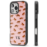 iPhone 16 Pro Max Personalised Safari Tiger Pattern on Pink Black Impact Phone Case