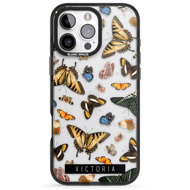 iPhone 16 Pro Max Personalised Photorealistic Butterfly Black Impact Phone Case