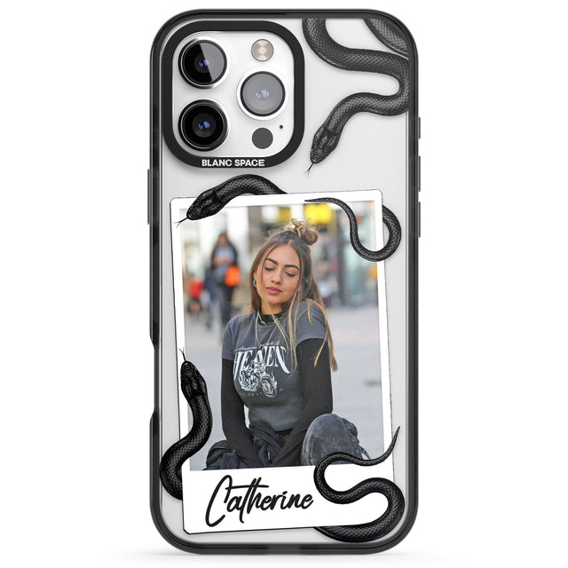 iPhone 16 Pro Max Personalised Snake Instant Photo Black Impact Phone Case